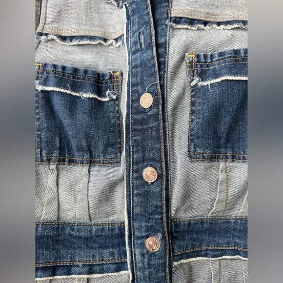 7 For All Mankind Inside Out Denim Two-Tone Dress Sz S - Picture 5 of 5